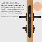 Leather Wrapped Solid Brass Door Lever Set, US Standard