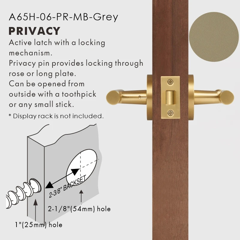 Leather Wrapped Solid Brass Door Lever Set, US Standard