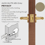 Leather Wrapped Solid Brass Door Lever Set, US Standard
