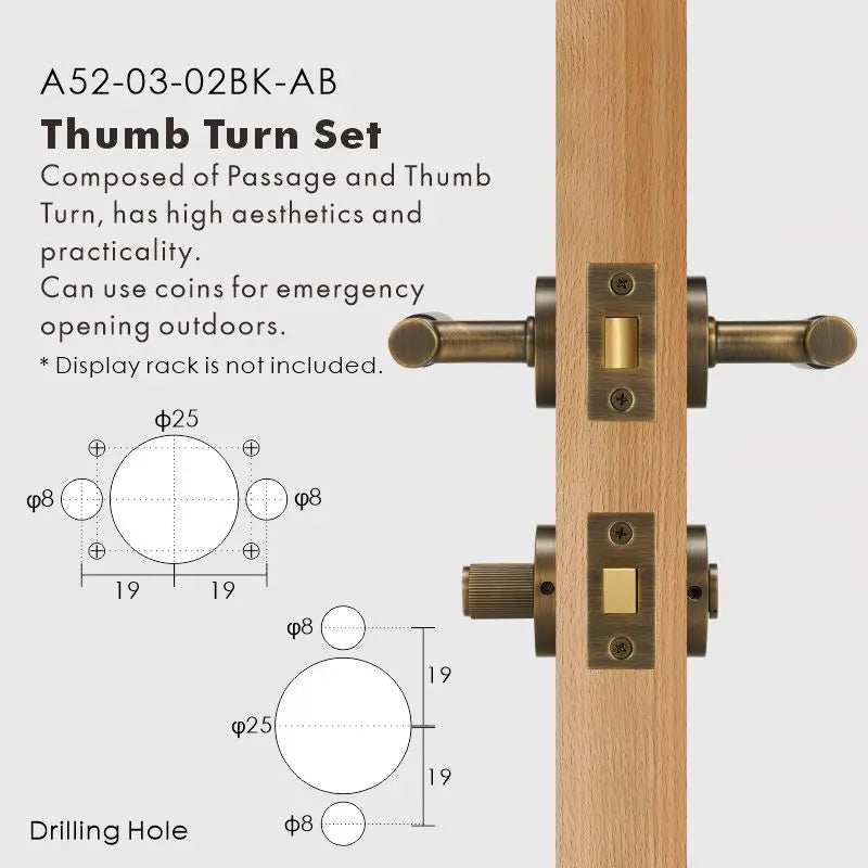 Linear Knurled Solid Brass Door Lever Set, European Mortise