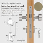 Round Solid Brass Door Knob Set, European Mortise