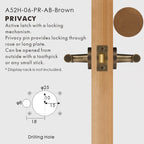 Leather Wrapped Solid Brass Door Lever Set, European Mortise