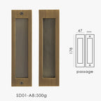 Solid Brass Flush Sliding Door Pull Set