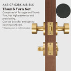 Round Solid Brass Door Knob Set, US Standard