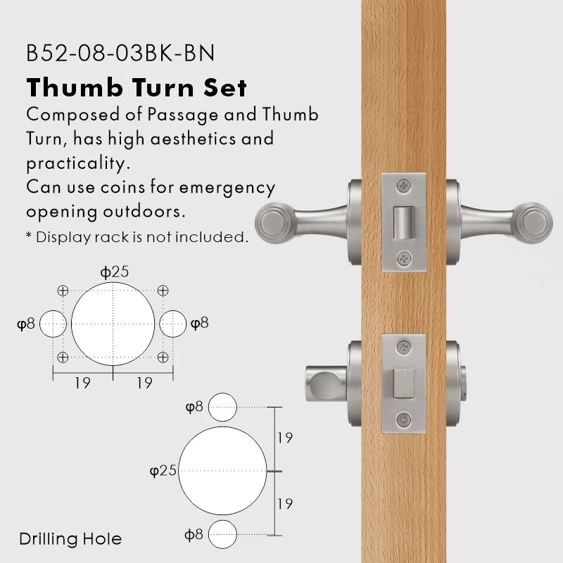Classic Bar Solid Brass Door Lever Set, European Mortise