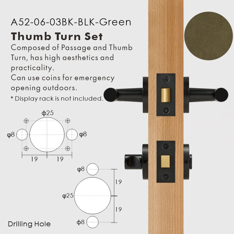 Leather Wrapped Solid Brass Door Lever Set, European Mortise