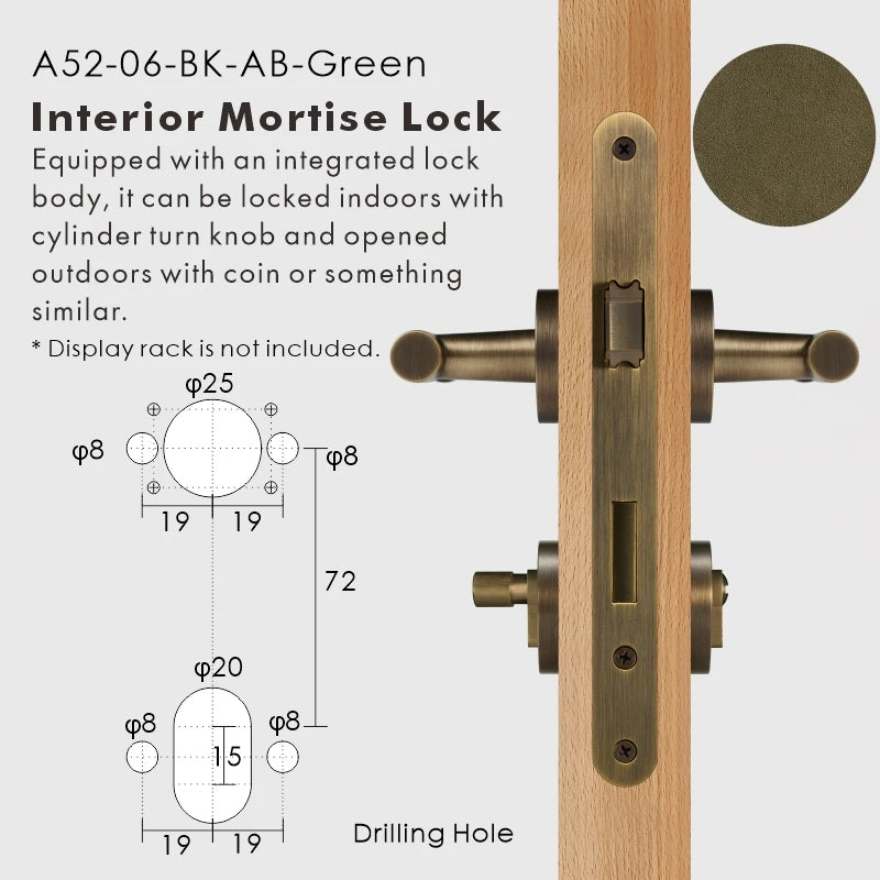 Leather Wrapped Solid Brass Door Lever Set, European Mortise