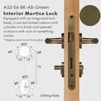 Leather Wrapped Solid Brass Door Lever Set, European Mortise