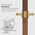 Cross Knurled Solid Brass Door Lever Set, US Standard
