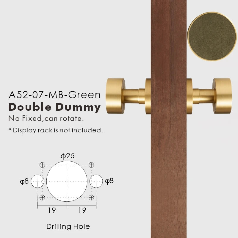 Round Solid Brass Door Knob Set, European Mortise