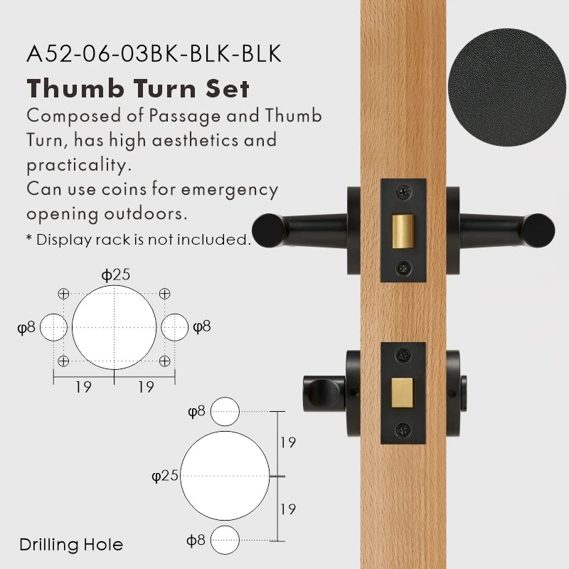 Leather Wrapped Solid Brass Door Lever Set, European Mortise