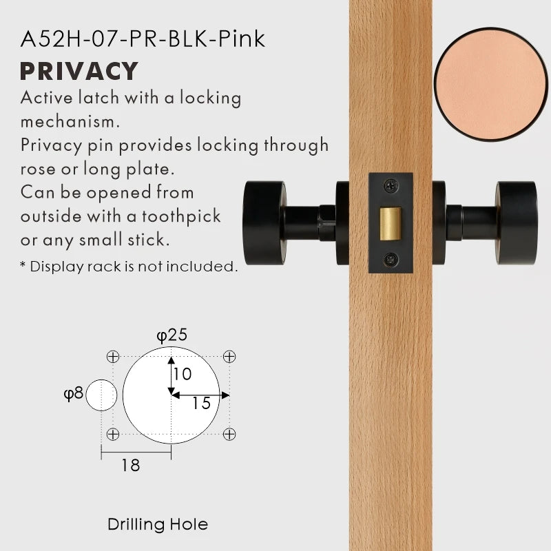 Round Solid Brass Door Knob Set, European Mortise