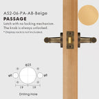 Leather Wrapped Solid Brass Door Lever Set, European Mortise