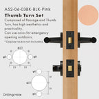 Leather Wrapped Solid Brass Door Lever Set, European Mortise