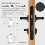Leather Wrapped Solid Brass Door Lever Set, European Mortise