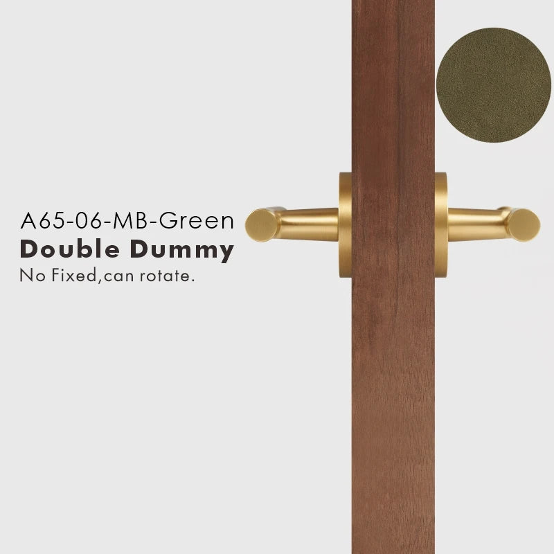 Leather Wrapped Solid Brass Door Lever Set, US Standard