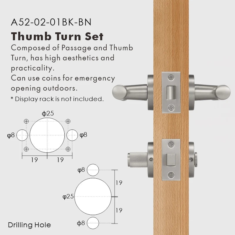Diamond Knurled Solid Brass Door Lever Set, European Mortise