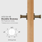 Flat Solid Brass Door Lever Set, European Mortise
