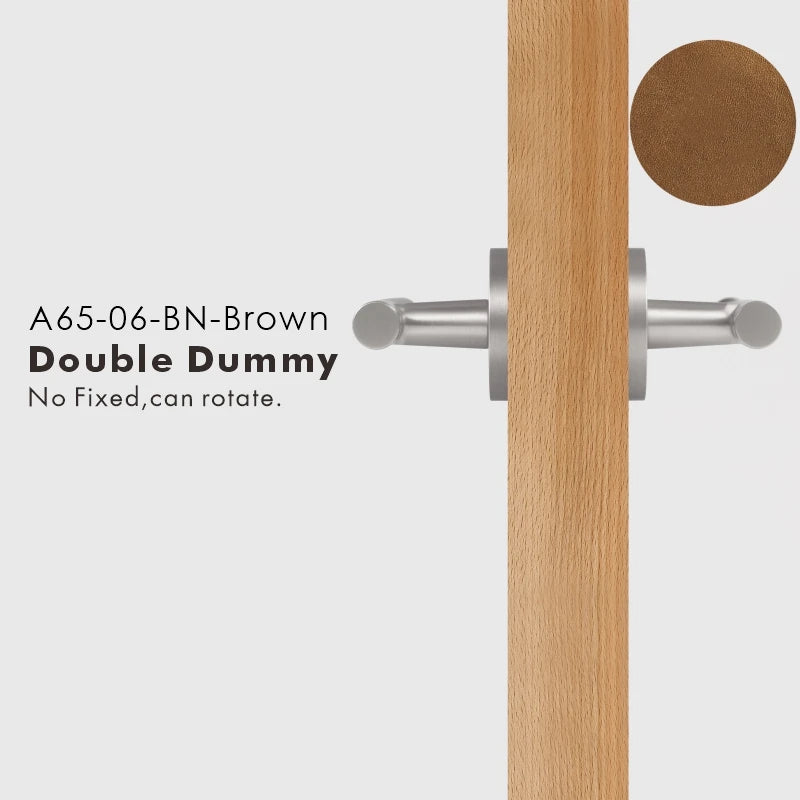 Leather Wrapped Solid Brass Door Lever Set, US Standard