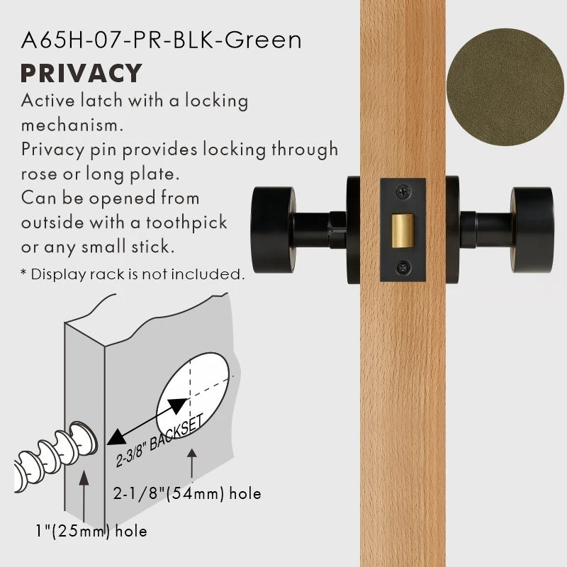 Round Solid Brass Door Knob Set, US Standard