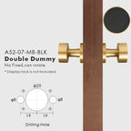 Round Solid Brass Door Knob Set, European Mortise