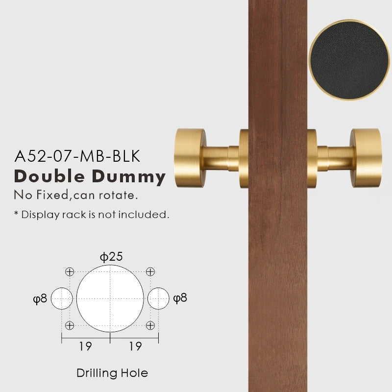 Round Solid Brass Door Knob Set, European Mortise