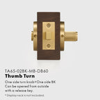 Linear Knurled Solid Brass Privacy Thumb Turn, US Standard