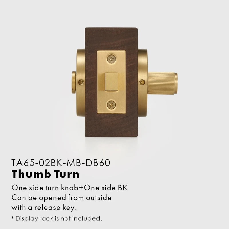 Linear Knurled Solid Brass Privacy Thumb Turn, US Standard