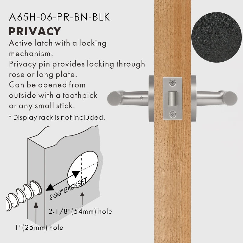 Leather Wrapped Solid Brass Door Lever Set, US Standard