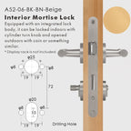 Leather Wrapped Solid Brass Door Lever Set, European Mortise