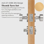 Round Solid Brass Door Knob Set, US Standard