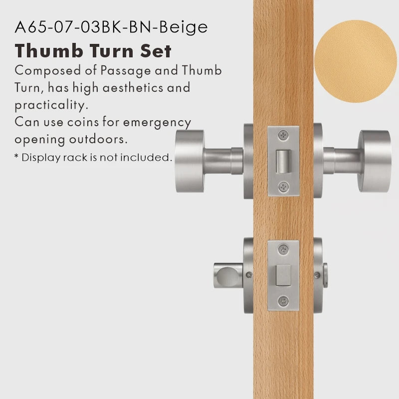 Round Solid Brass Door Knob Set, US Standard
