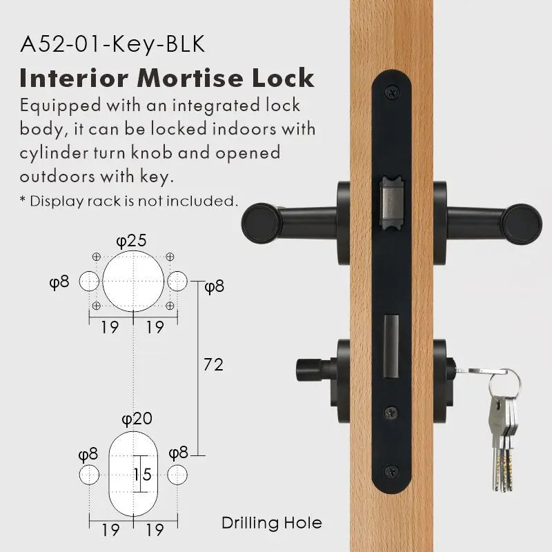 Cross Knurled Solid Brass Door Lever Set, European Mortise