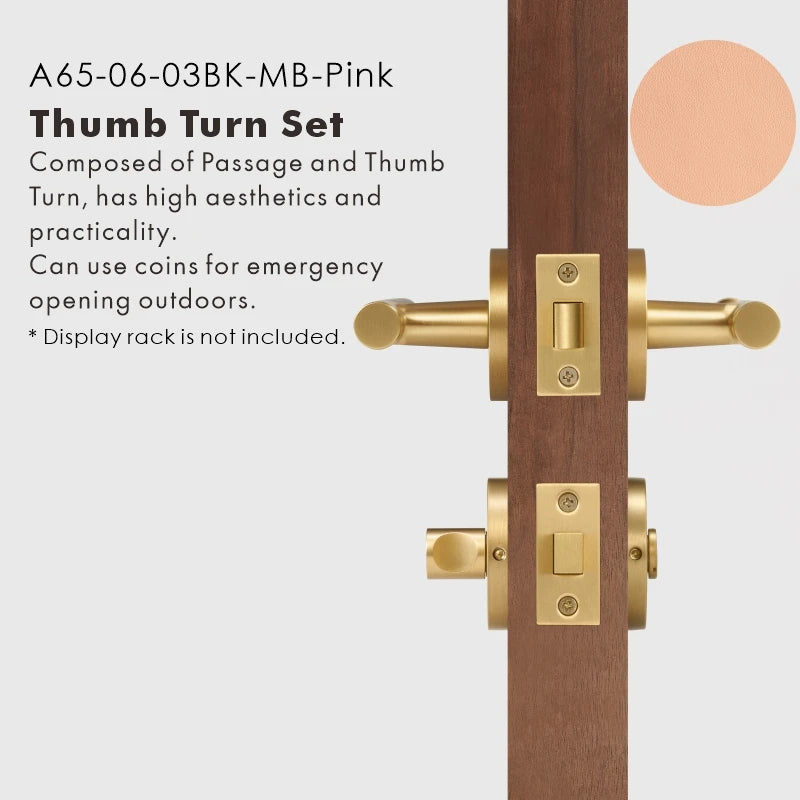Leather Wrapped Solid Brass Door Lever Set, US Standard
