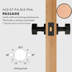 Round Solid Brass Door Knob Set, European Mortise