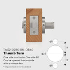 Linear Knurled Solid Brass Privacy Thumb Turn, European Mortise