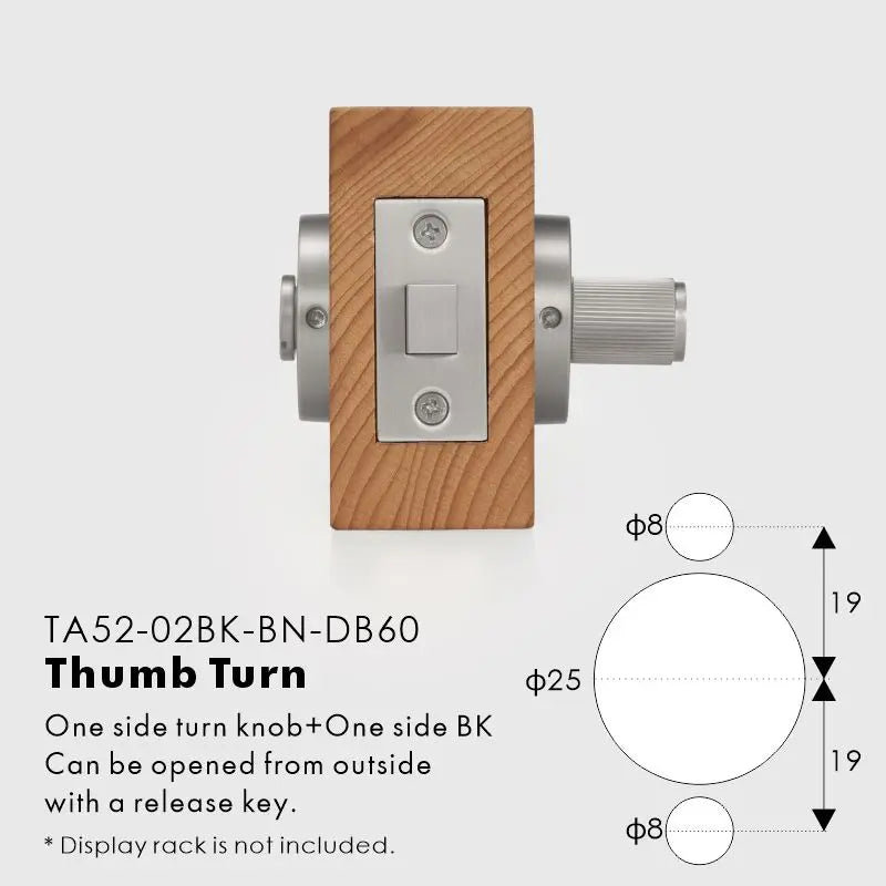 Linear Knurled Solid Brass Privacy Thumb Turn, European Mortise