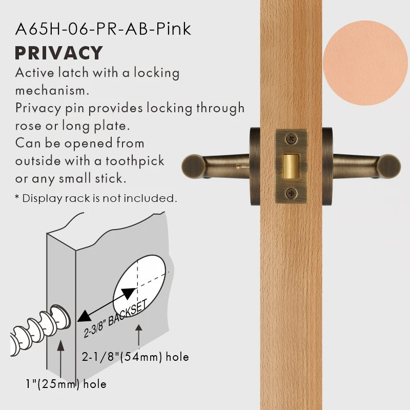 Leather Wrapped Solid Brass Door Lever Set, US Standard