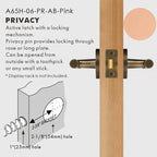 Leather Wrapped Solid Brass Door Lever Set, US Standard