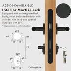 Leather Wrapped Solid Brass Door Lever Set, European Mortise