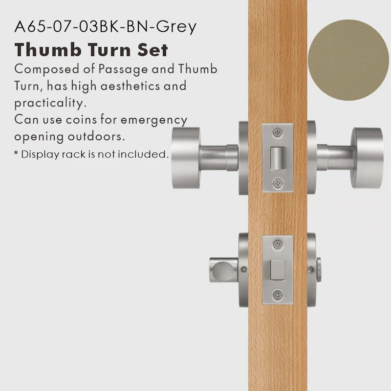 Round Solid Brass Door Knob Set, US Standard