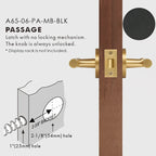Leather Wrapped Solid Brass Door Lever Set, US Standard