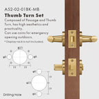 Diamond Knurled Solid Brass Door Lever Set, European Mortise