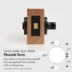 Plain Solid Brass Privacy Thumb Turn, European Mortise
