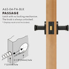 Flat Solid Brass Door Lever Set, US Standard