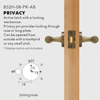 Classic Bar Solid Brass Door Lever Set, European Mortise