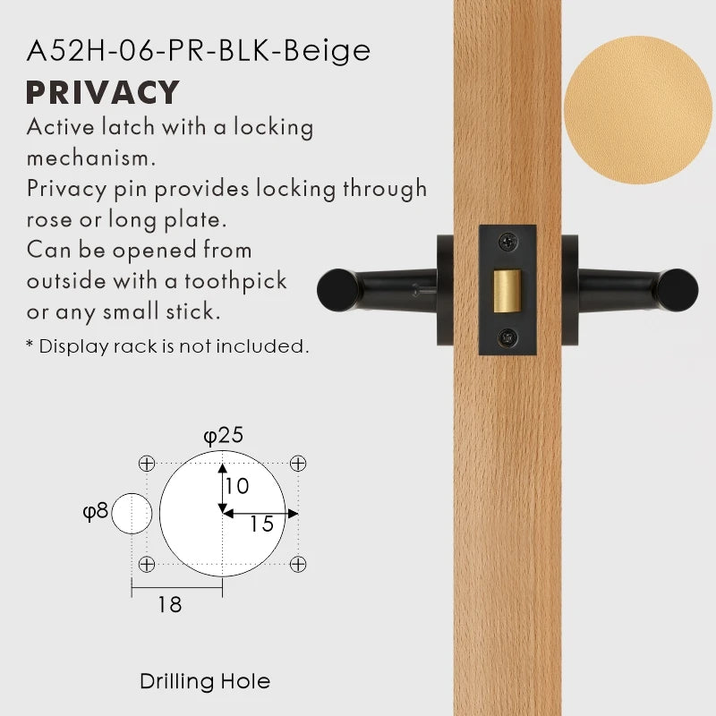 Leather Wrapped Solid Brass Door Lever Set, European Mortise