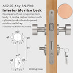Round Solid Brass Door Knob Set, European Mortise