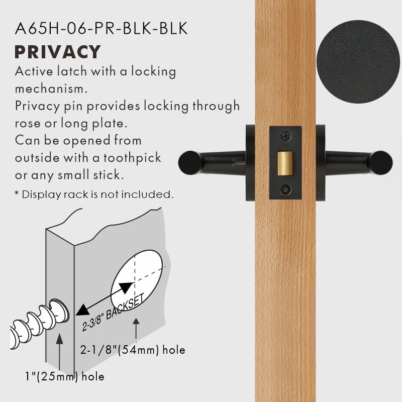 Leather Wrapped Solid Brass Door Lever Set, US Standard