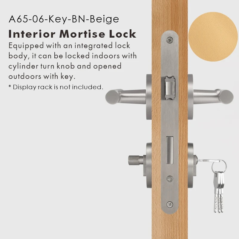 Leather Wrapped Solid Brass Door Lever Set, US Standard